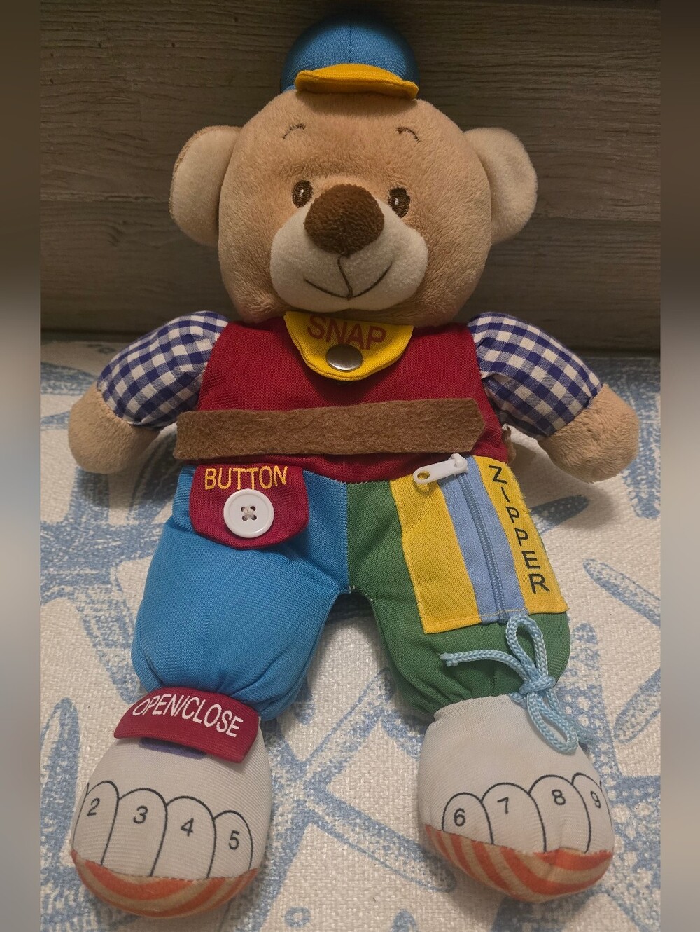 Vintage Gabi Toy Teach Me To Dress Stuffie Plushie Teddy Bear